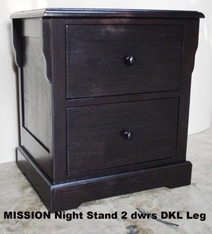 Mission Nightstand 2 drawers DKL Leg